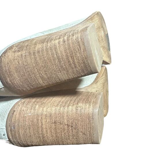 Marc Fisher Beige Suede Studded Pointed Toe Ankle Boots - Picture 9 of 11